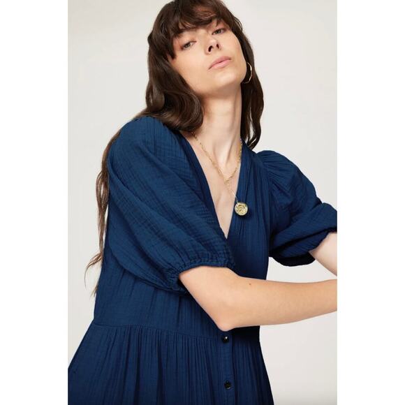 XíRENA Navy Cotton Lennox Dress Sz M - Picture 4 of 9